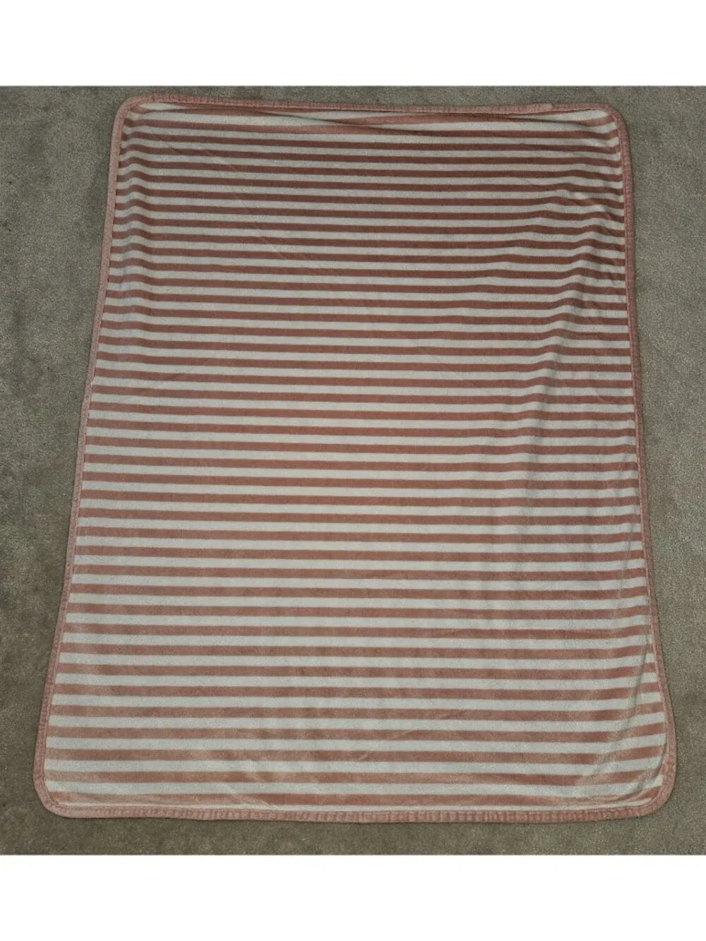 Modern Baby Gerber Fleece Baby Blanket Reversible Pink Green White Floral Stripe